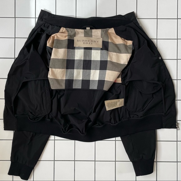 Burberry Brit Black Bomber Rain Jacket (M) - Picture 2 of 6